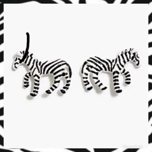 NEW CREWCUTS ZEBRA EARRINGS
